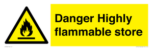 Danger Highly flammable store sign